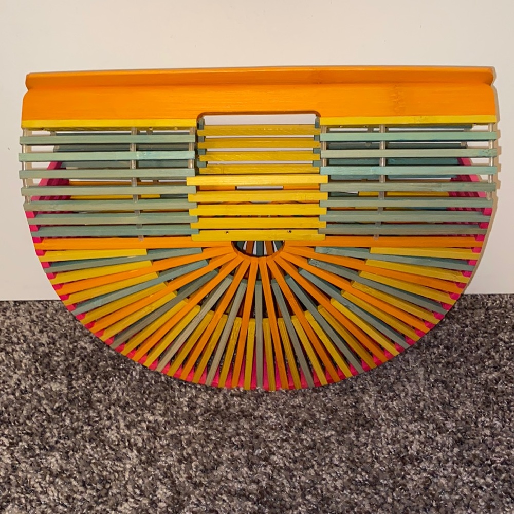 Bamboo half moon clutch